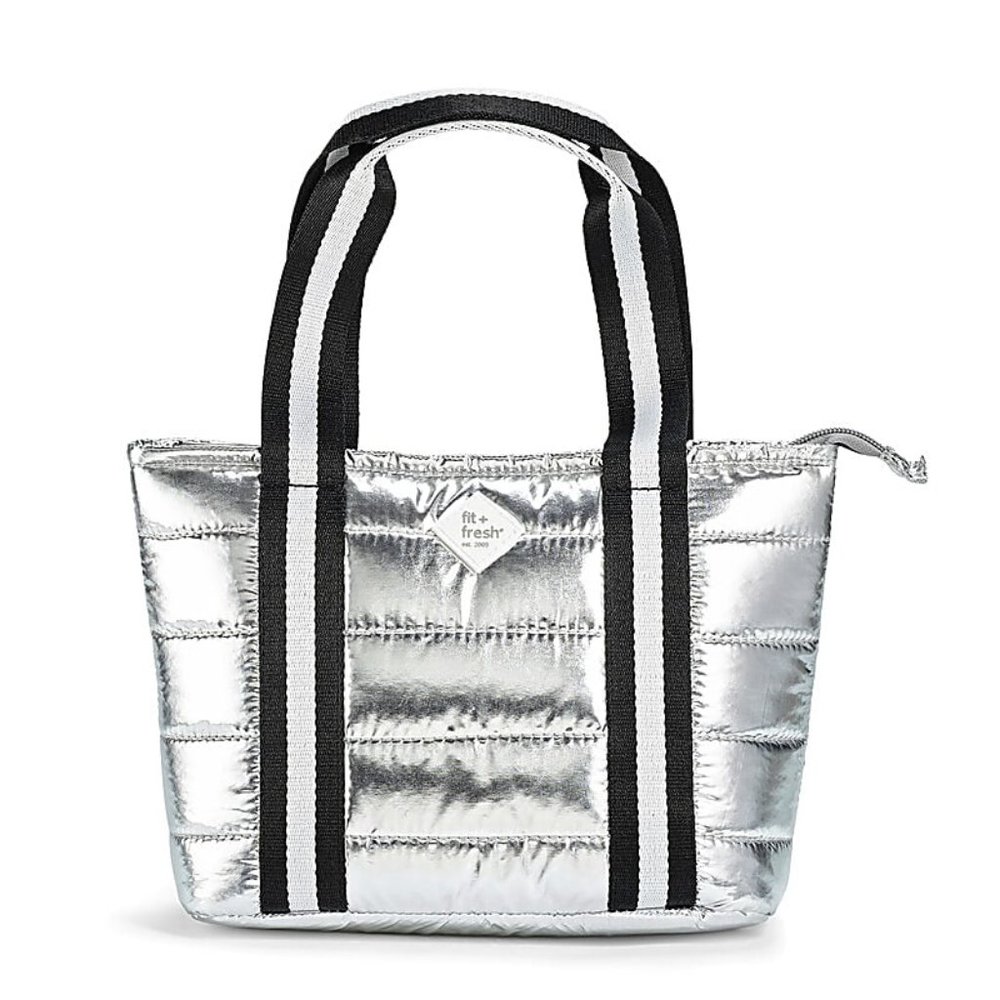 Fit + Fresh Harper Lunch Bag, 7-1/2"H x 9-3/4"W x 5”D, Silver